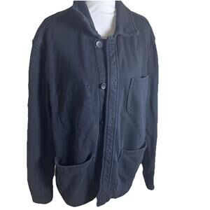 Everlane Jacket Mens Large Black Cozy Chore Coat Grunge Grandpa Black Pockets